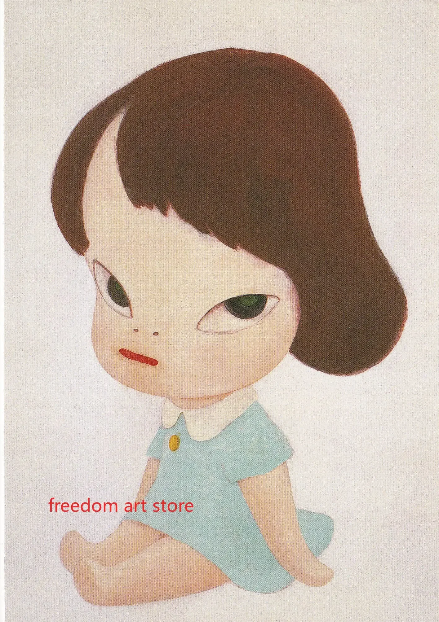 thumbnail image 1 of Dibujos animados de muñecas japonesas sonámbulas, obras de arte de Yoshitomo Nara, carteles de lienzo, impresiones de pared, imágenes para habitación de niños, decoración del hogar, 1 of 5