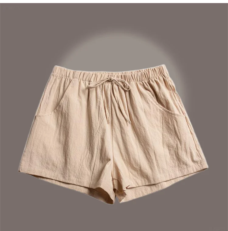 bermuda shorts C.New S Basic Short Pants Cotton Linen Shorts Woman Mini Trousers Trafic Fashion High Waist Bottom for Teen Girls Plus Size lululemon shorts