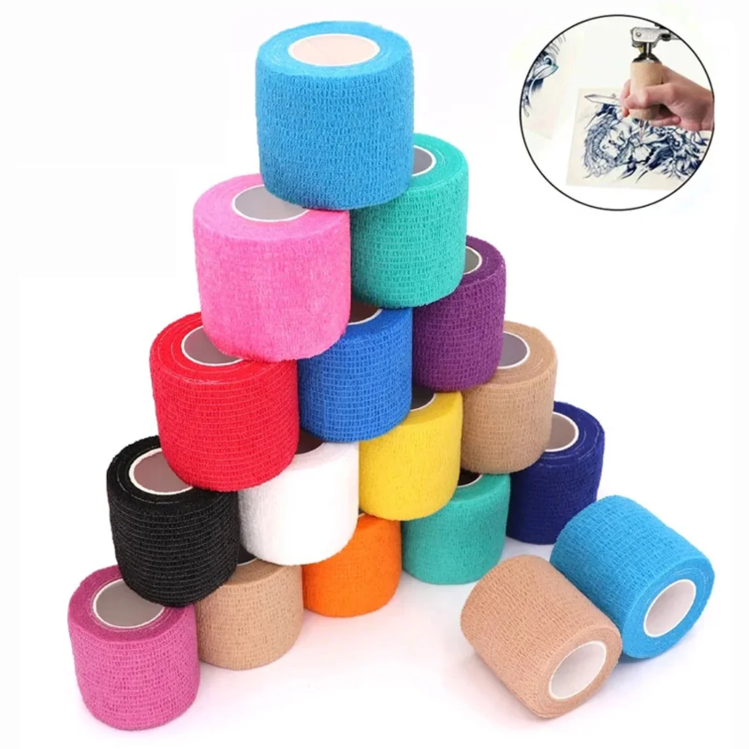 10 pcs Colorful Sports Self Adhesive Elastic Bandage Wrap Tape 2