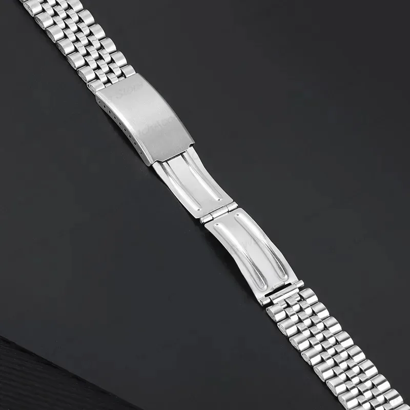 Sleek Stainless Steel Watch Band with Folding Buckle – Universal Fit Bracelet