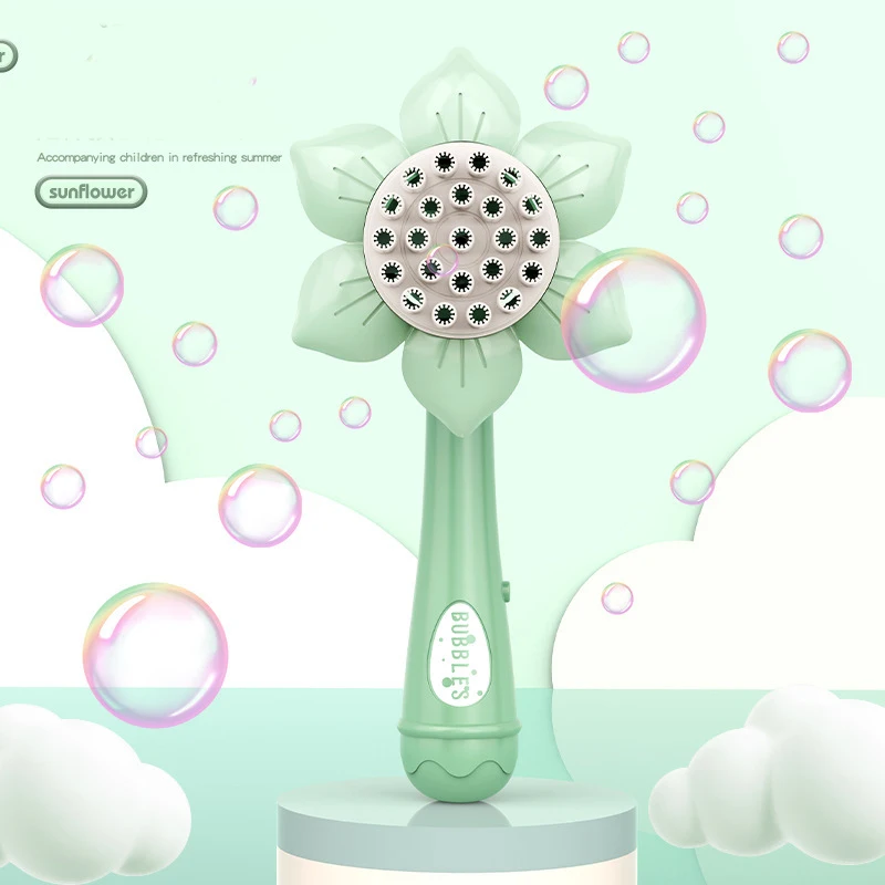 23Hole Electric Bubble Machine Sunflower Soap Bubble Maker Summer Outdoor Toys for Kids Bubble Blow Flower Toys for Girls