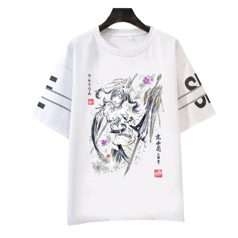 

Anime Cosplay T-shirts Vtuber T Shirt Men women Tees Ink wash painting Cartoon Girl Male T-shirts