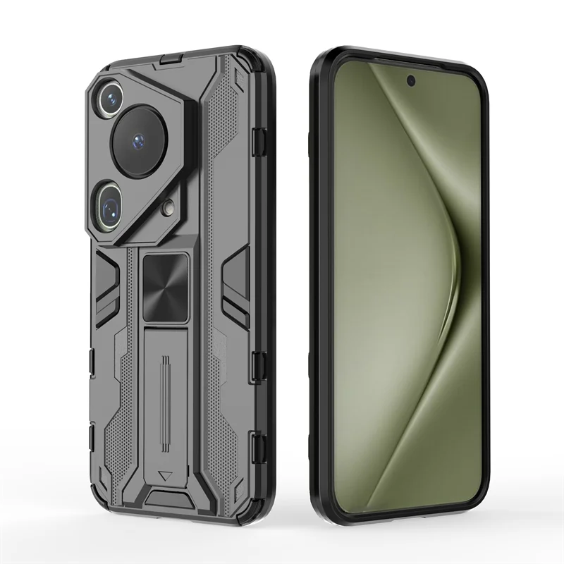 Shockproof Armor Phone Case with Camera Lens Protection and Stand Holder