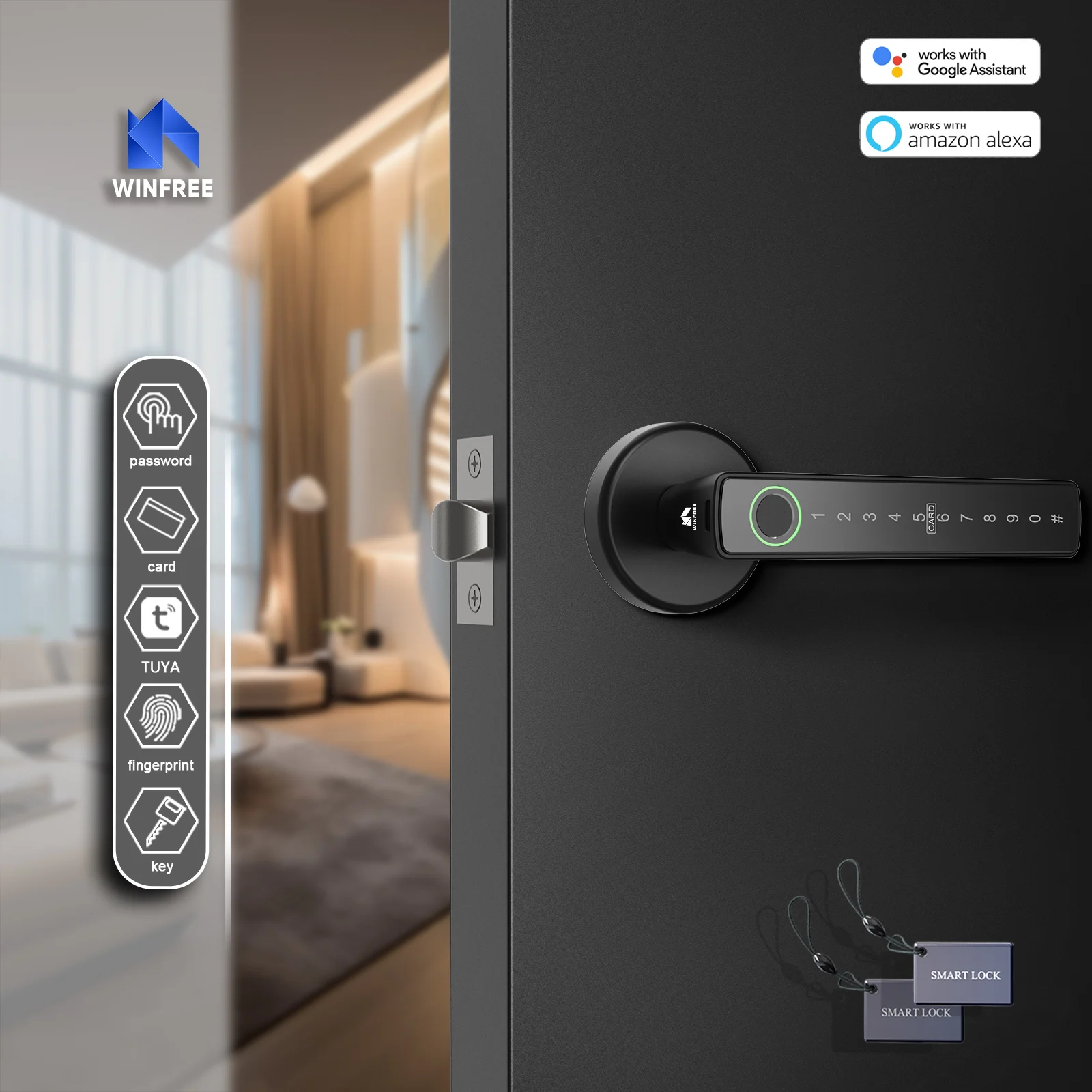 WINFREE Smart Lock Tuya Bluetooth Keyless Access Office Home