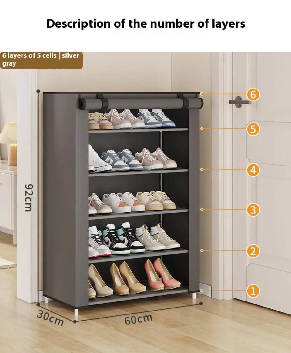 Description Picture 3 of itemShoe Cabinet Dustproof Fabric Organizer Simple Storage Multilayer Shoe Rack Home Hallway Space-saving Cabinets Shoe Shelf