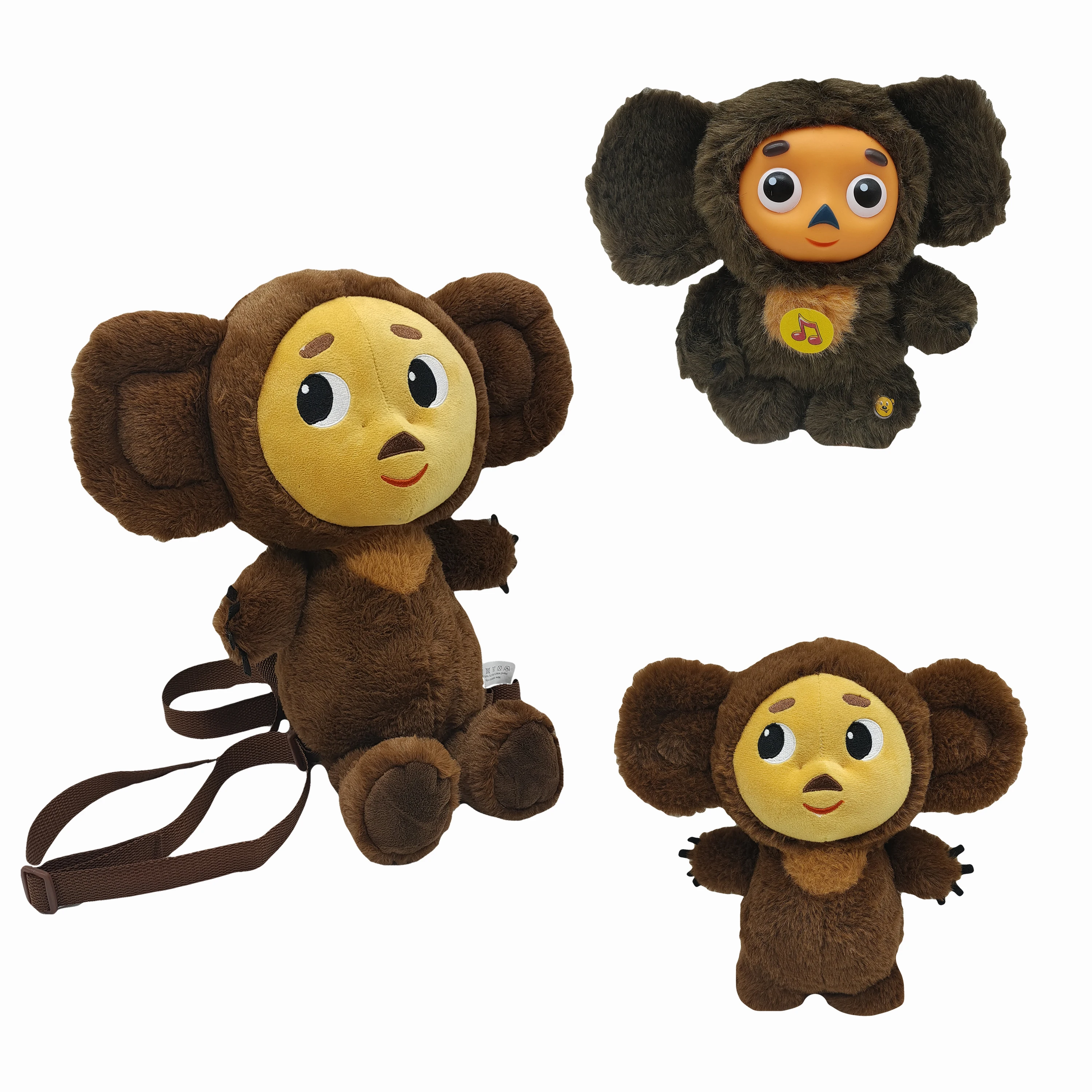 

High Quality cheburashka plush toy big eyes monkey with clothes doll Russia Anime baby kid sleep appease doll toys for children