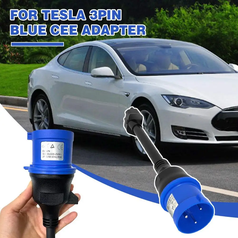 

Адаптер для зарядного устройства Tesla Model S,3,X,Y 3pin Blue CEE Gen 2 Ev, Удлинительный шнур, соединитель NEMA Adapter Gen 2