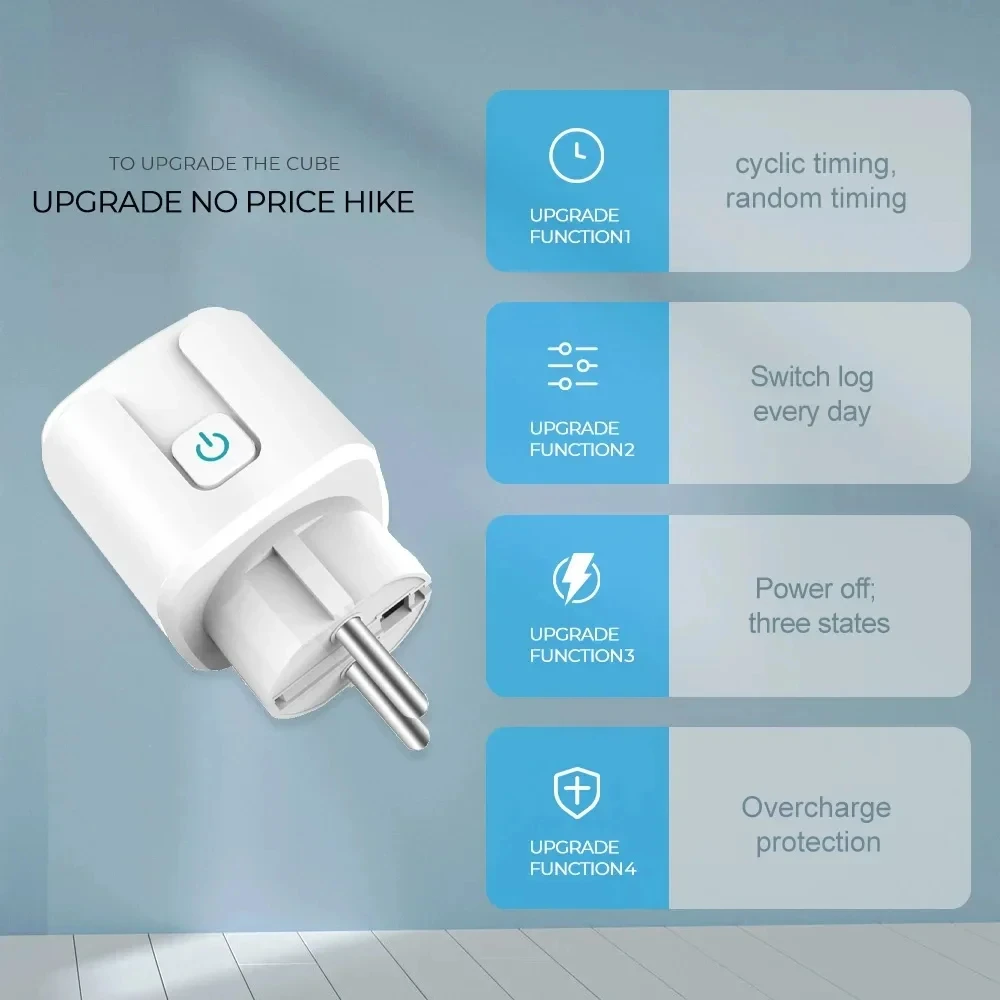 Presa Intelligente Tuya EU16A/20A con Monitoraggio Energetico, Controllo Remoto tramite App Smart Life, Compatibile con Google Assistant e Alexa