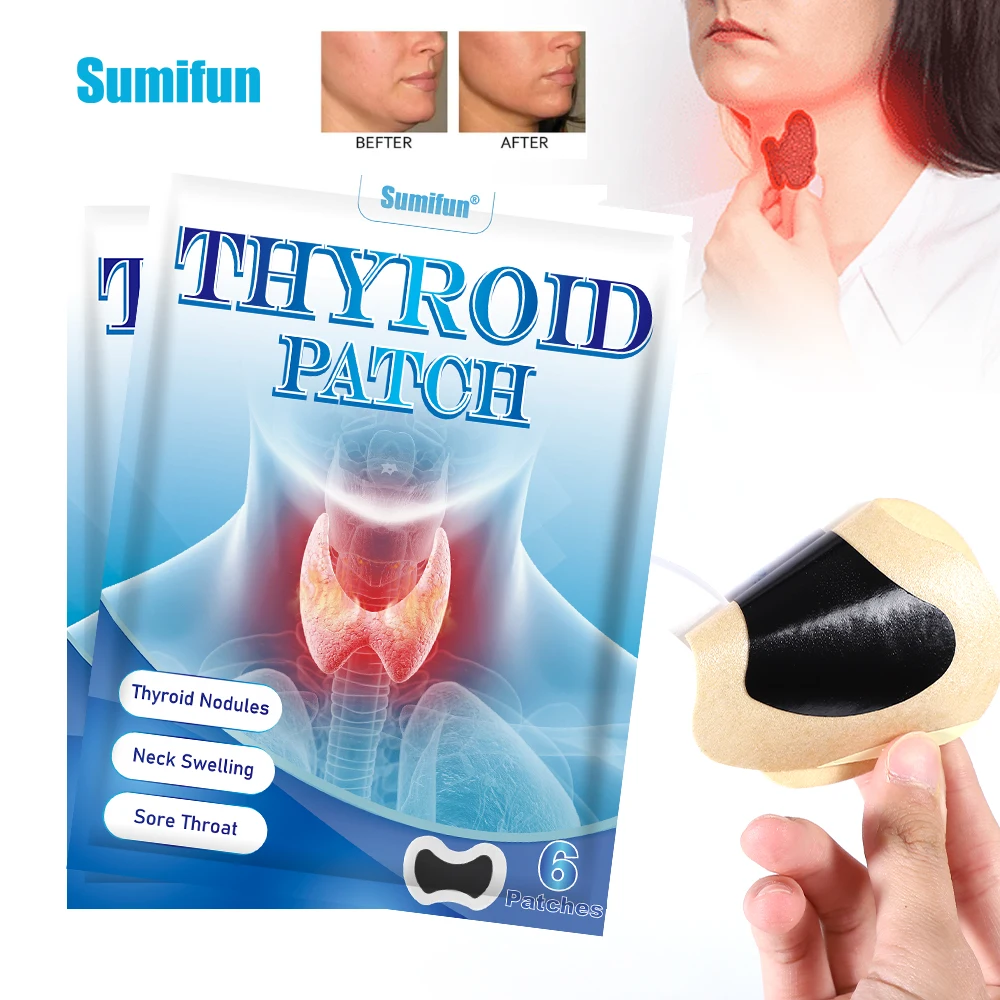 Thyroid Gland Lymph Nodes Patch 6pcs Lymphatic Detox Patch Neck Anti-Swelling Herbs Sticker Lymphpads Medical Plaster Relaxation lymph node patch