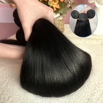 30 36 Inch Bone Straight Bundles Human Hair Real Unprocessed Raw Remy Hair 1 3 4 Bundles Brazilian Double Weft Hair Extensions 1