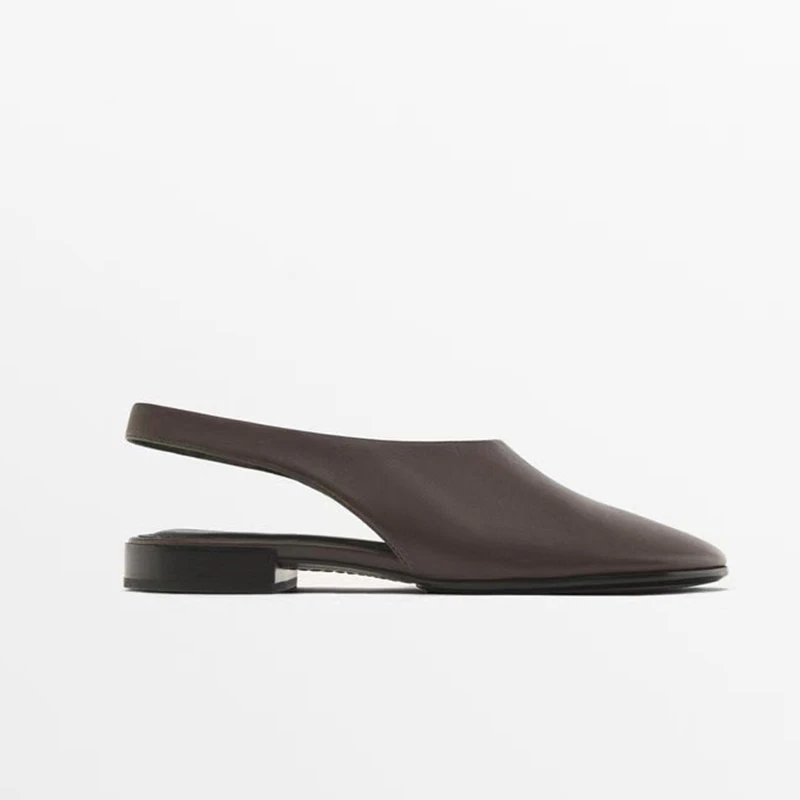 New Spring Summer Low-heel Women Sandals Fashion Hollow Slingback Pumps Genuine Leather Office Lady Working Shoes Woman