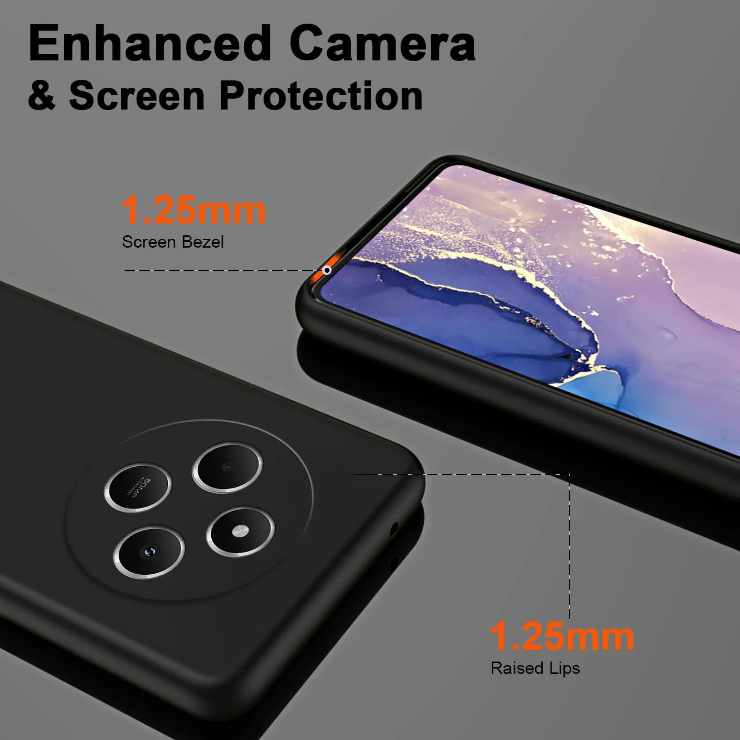 Slim Black Shockproof Protective Silicone Phone Case