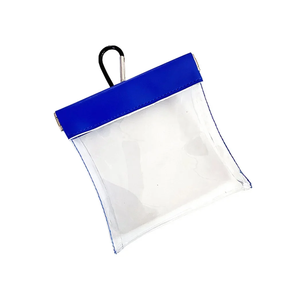 Golf Tees Pouch with Clip - Transparent Storage Bag for Outdoor Sports Accessories