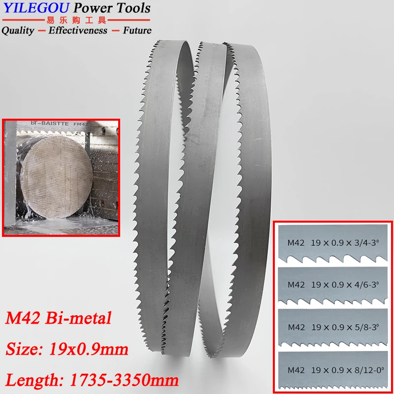 2Pcs 1140 1790 2240 2750mm M42 Bi-Metal Band Saw Blades 13x0.6 19x0.9mm Bimetal Band Saw Blades Cutting Hardwood Aluminium Metal