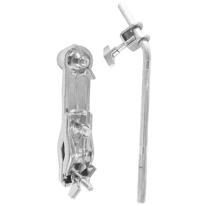 

1 Piece Cowbell Holder Cowbell Extension Clip Silver Metal Cowbell Retainer Lock Bent Drum Connection Bars