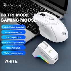 Enhanced Gaming Mouse - TangFrog T8: High - Precision 24000 DPI, Durable Huano Switches, Long - Lasting Battery, Ultra - Fast Polling Rate, Lightweight Design (TF - T8 White)