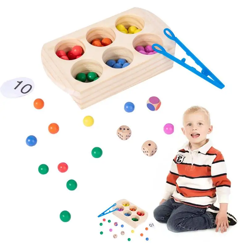 

Color Sorting Toys Wooden Color Classification Counting Beads Multifunctional Rainbow Color Montessori Toys Educational Color