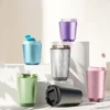 Titanium Inner Travel Thermal Mug WideMouth with Lid Double-Wall Vacuum Insulation Water Bottle With Rope Portable Leakproof 3