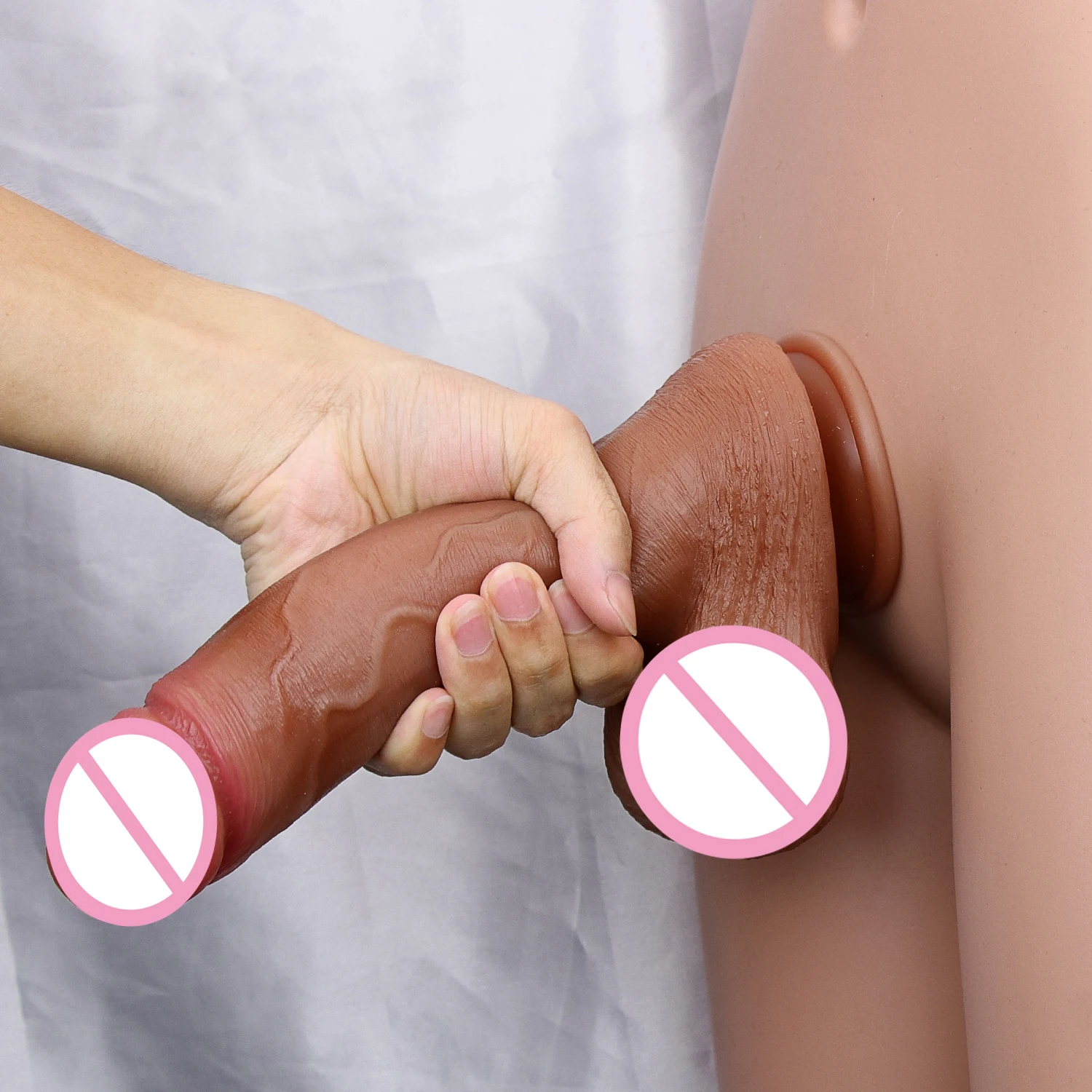 Sex Toys Flesh Realistic Strapon Soft Dildo Erotic Toy for Women Silicone Lesbian Vaginal Masturbators Penis Small Suction Cup Thick Dick