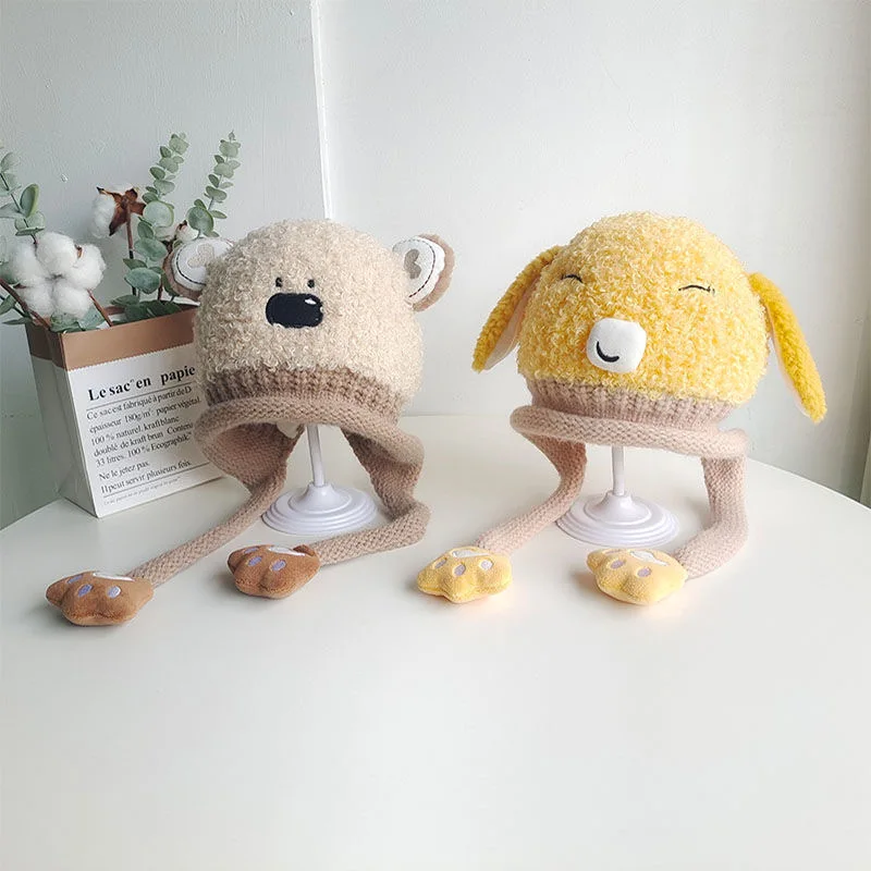 Children's hat autumn and winter new Korean version cartoon animal pullover hat outdoor warm boys and girls ear