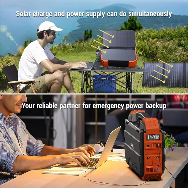 Solar Panel Portable Power Station 1000W with Built-in 614WH 192000mAh LiFePO4 Battery Pack Solar Generator with AC DC USB PD 5