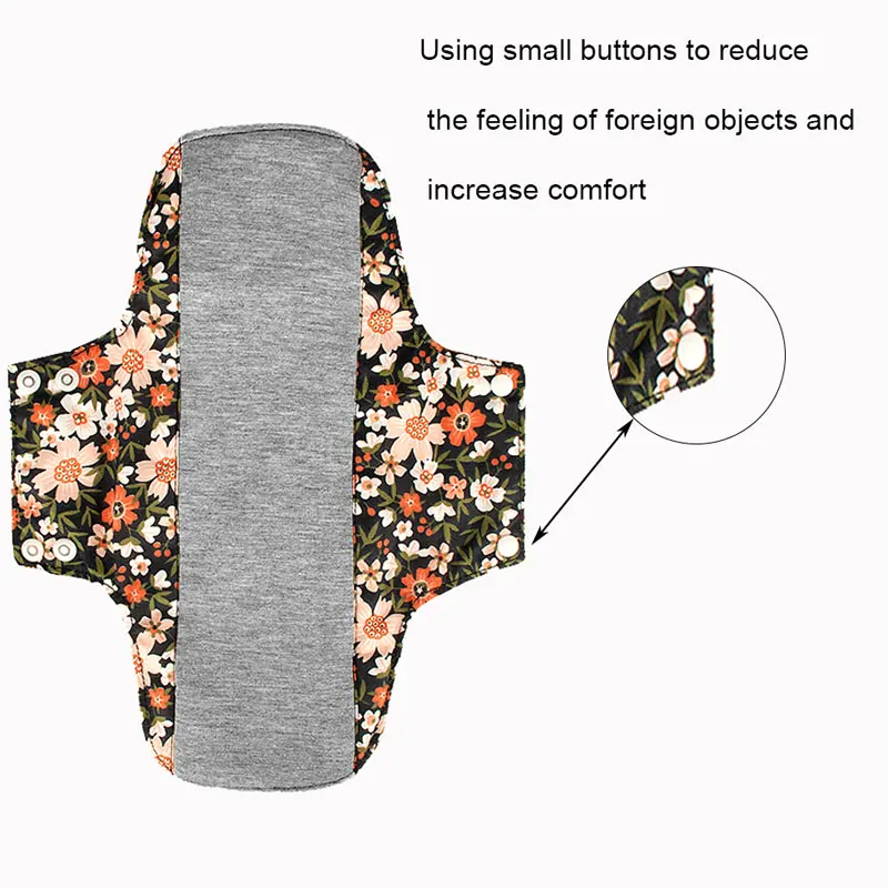 6PCS Washable Menstrual Pads Day and Night Combo Cloth Sanitary Pads Graphene Breathable Reusable Panty Liner with Storage Bag