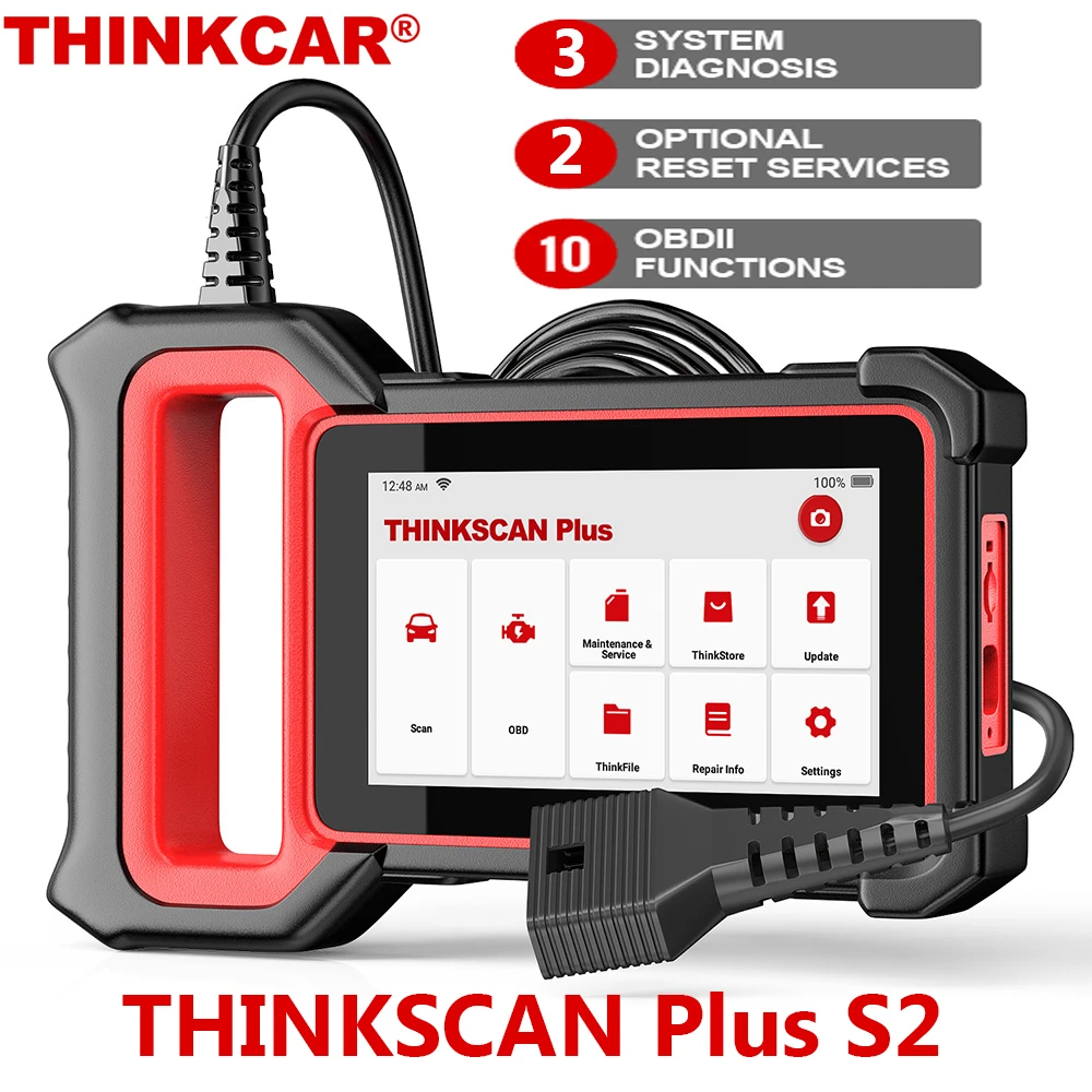 THINKCAR ThinkScan Plus S4 OBD2 Scanner ABS SRS Engine Code Reader AT BCM DPF EPB OIL EGR Reset Diagnostic Tools Free update high quality auto inspection equipment