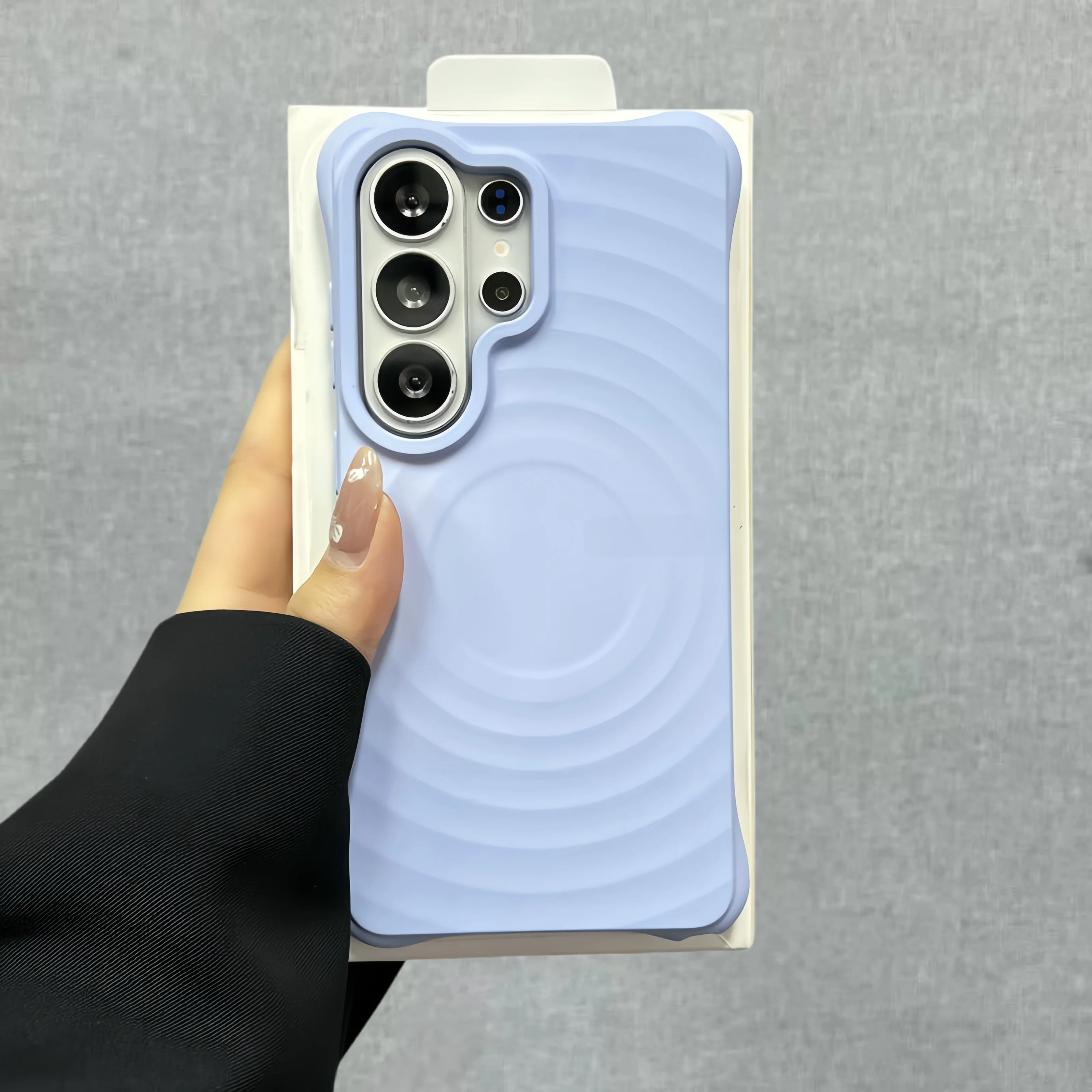 Soft Water Ripple Silicone Magnetic Case with Wireless Charging Compatibility