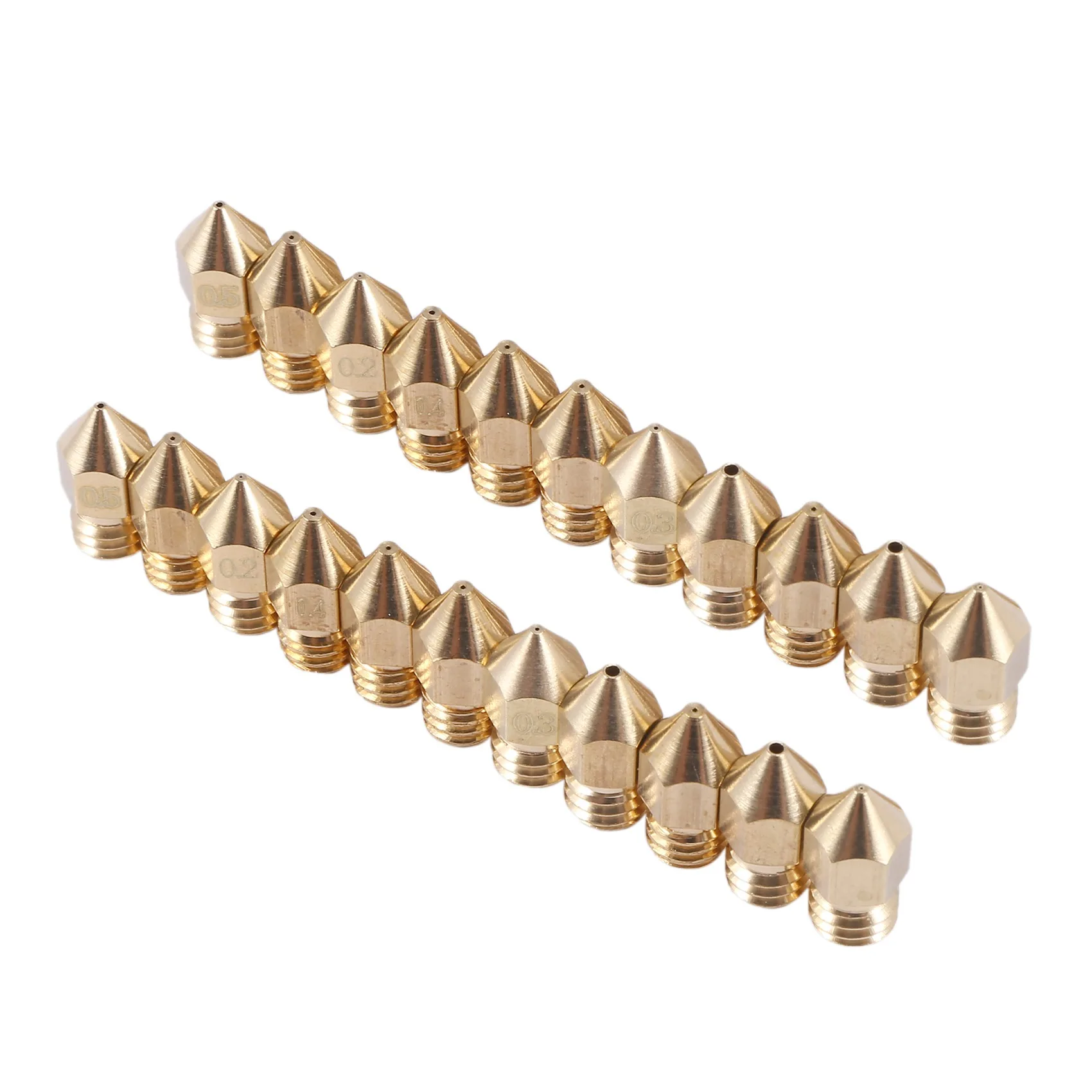 AS94-22개 3D 프린터 노즐 MK8 노즐 0.2Mm, 0.3Mm, 0.4Mm, 0.5Mm, 0.6Mm, 0.8Mm, 1.0Mm 압출기 프린트 헤드(무료 스토리지 포함)