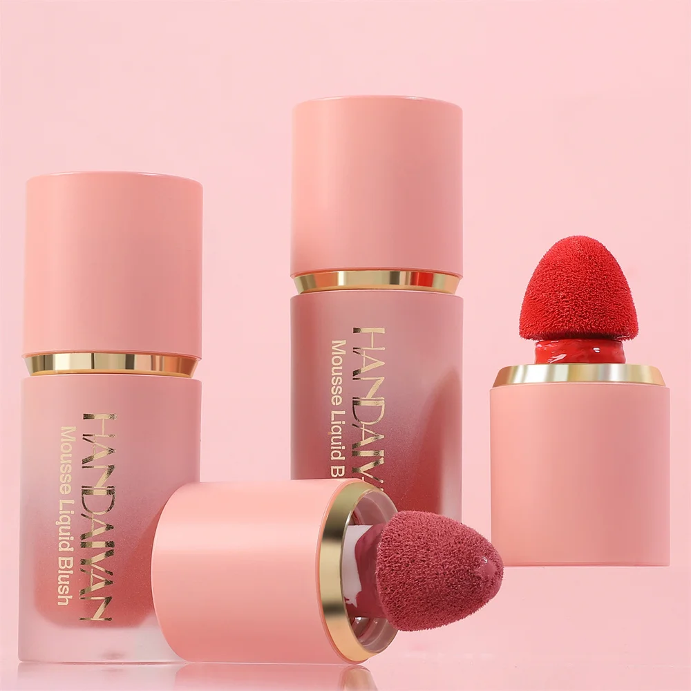 Liquid Blush HANDAIYAN Matte Moisturizing Tinted Red High Pigmented Face Cheek Rouge Blush Cream Lasting Color Rendering Makeup