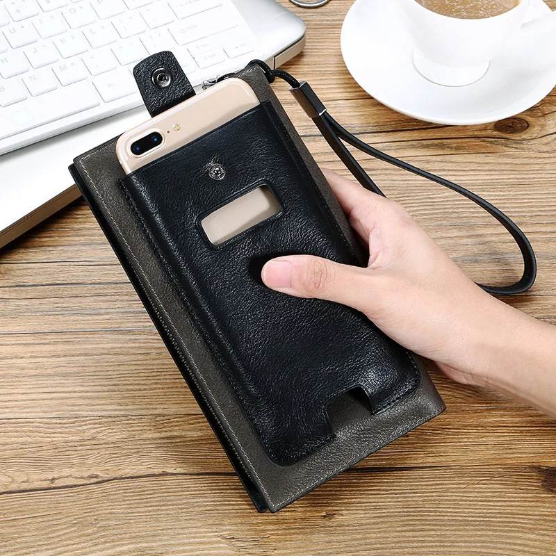 2022 new men's zipper wallet fashion Card holder Coin purses youth tide brand long wallet large capacity leather clutch bag