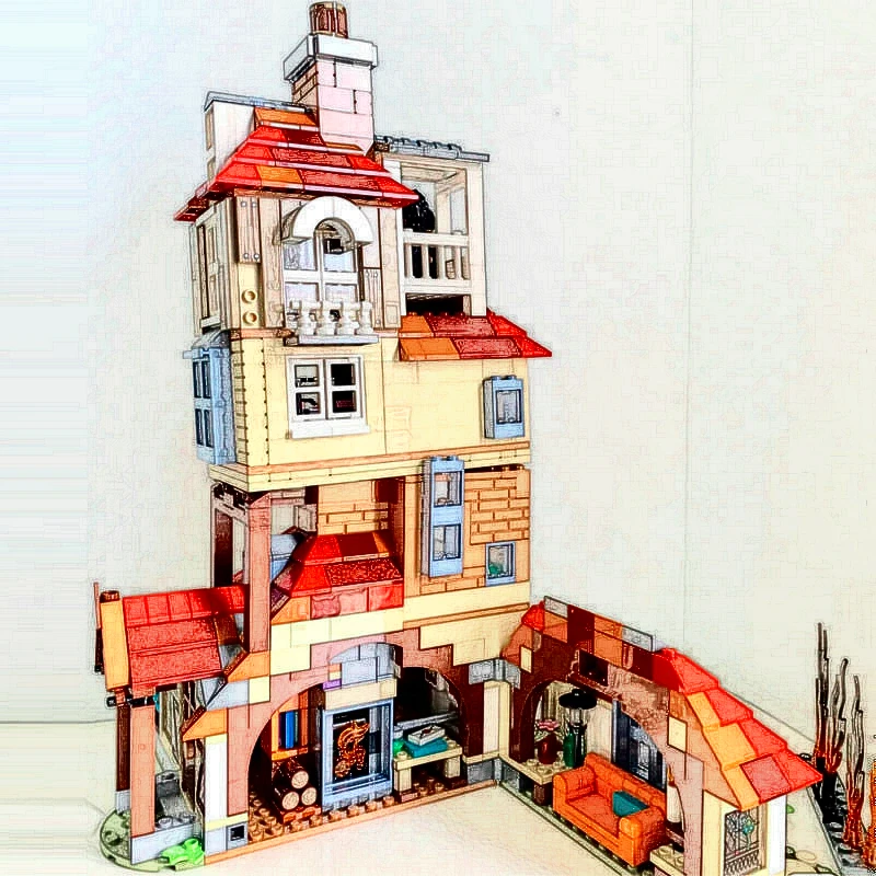 New Burrow Alley, high difficulty DIY building blocks interspersed and assembled, 75980 children's toy compatible building block 2