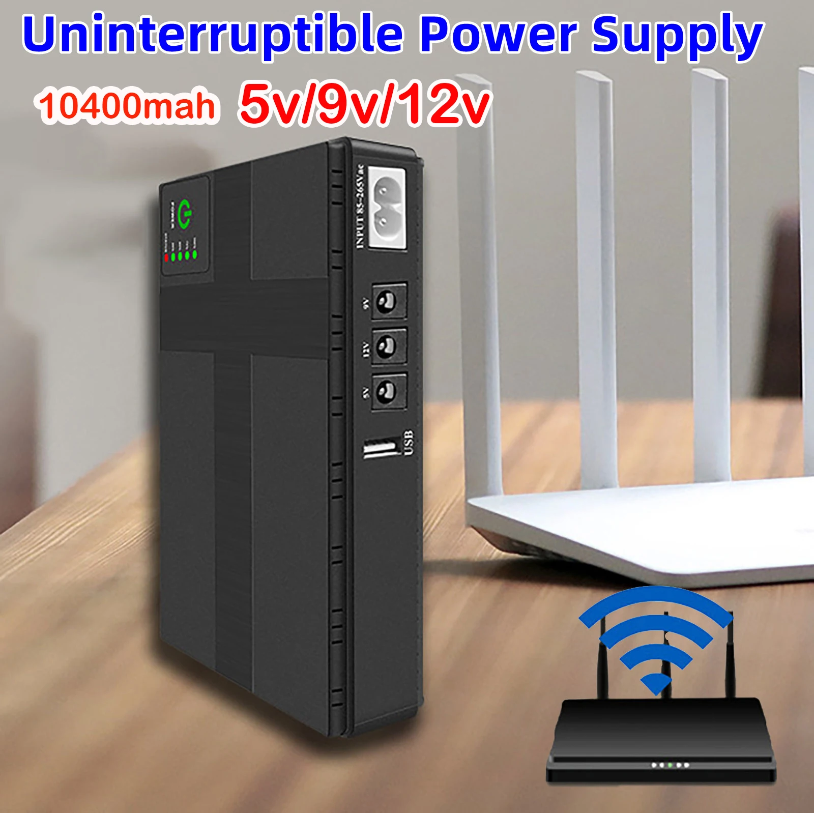 

Портативный мини-источник питания для Wi-Fi, 10400 мАч, 5 В, 9 В, 12 В