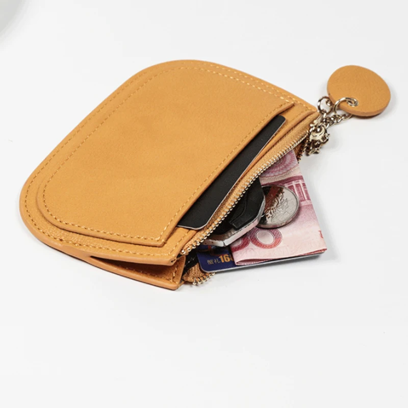 Multifunctional Ultra-thin Coin Purse Shell Shaped Women Wallet With Pendant Keychains Zipper Ladies Card Bag for Women Clutch