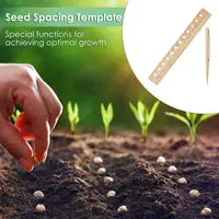 Planting Ruler Set Seeder Planting Ruler With Holes And Plant Dibber Wooden Spacing Template Garden Ruler Gardening Tool For 2