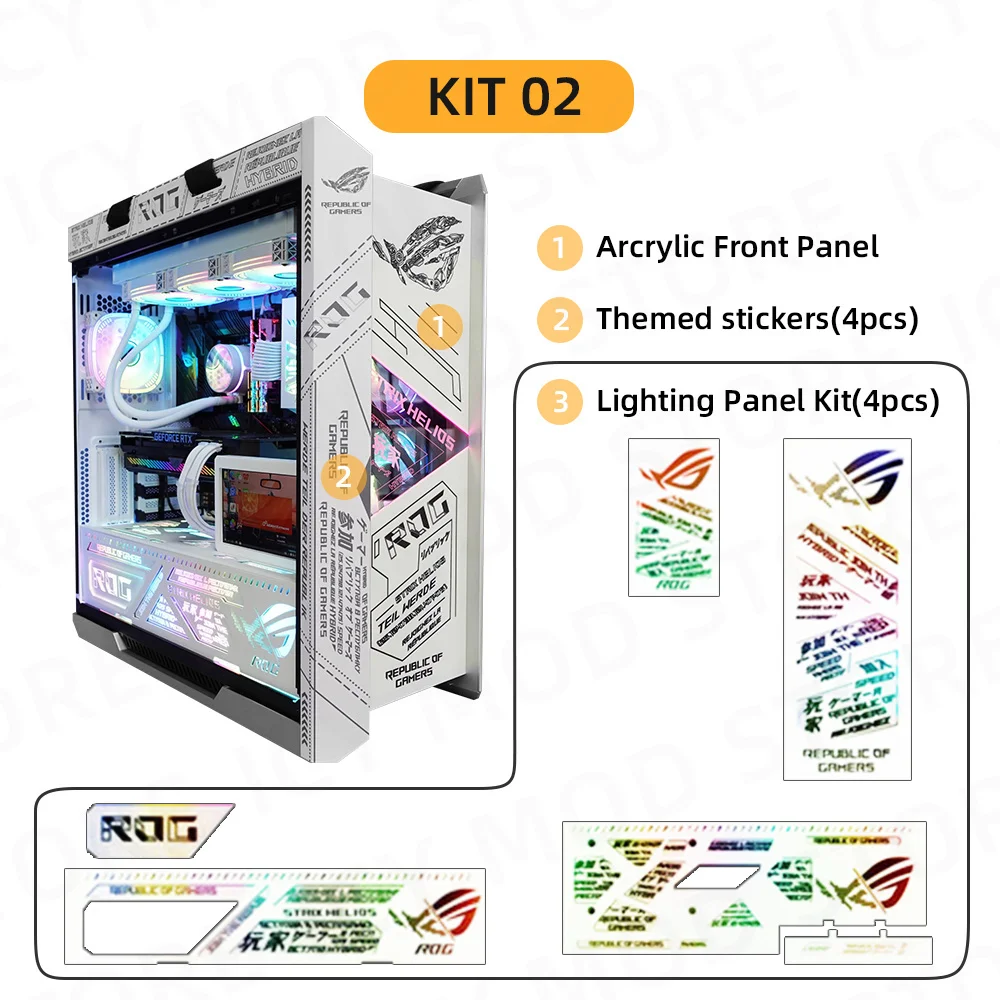 Kit Painel de Luz para Asus Rog Helios pc Case Gx601 Capa Argb Mod Combo Faça Você Mesmo Srtix Decoração Gabinete Reequipamento Gabinete Gamer Peças - Imagem 4