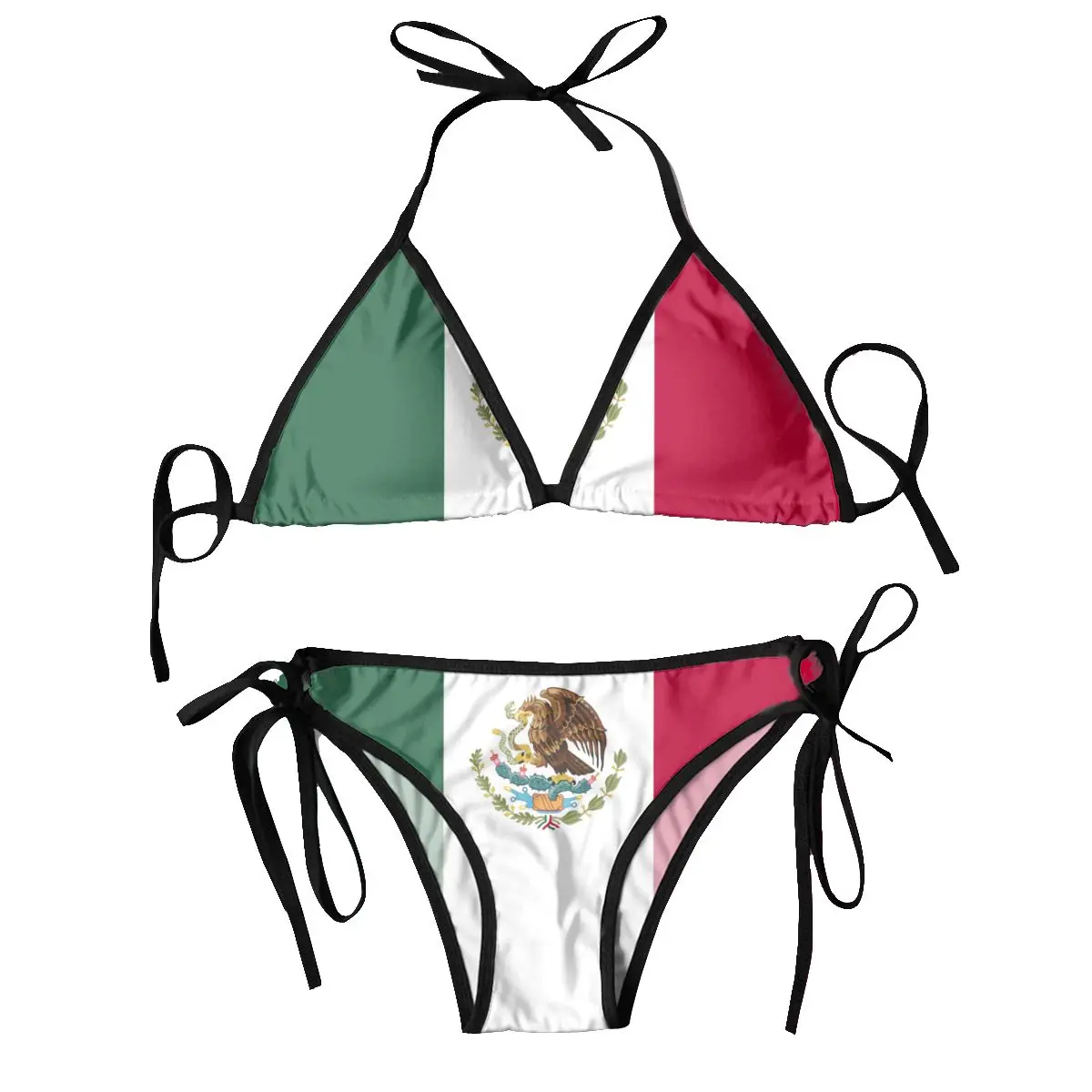 

Womens Swimwear Two Piece Vacation Outfits 2024 Bikinis Sets Mexico Flag