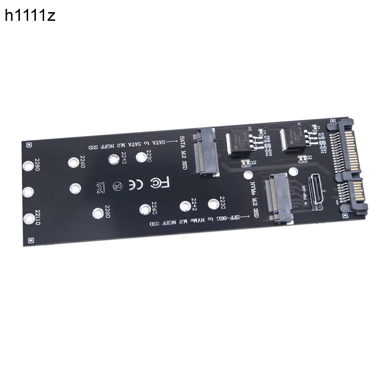 M2 SSD 어댑터 M.2 SATA B 키 to SATA + M.2 NVME M 키, SFF-8611 Oculink 확장 카드 라이저, 2230 2242 2260 2280 NGFF SSD용