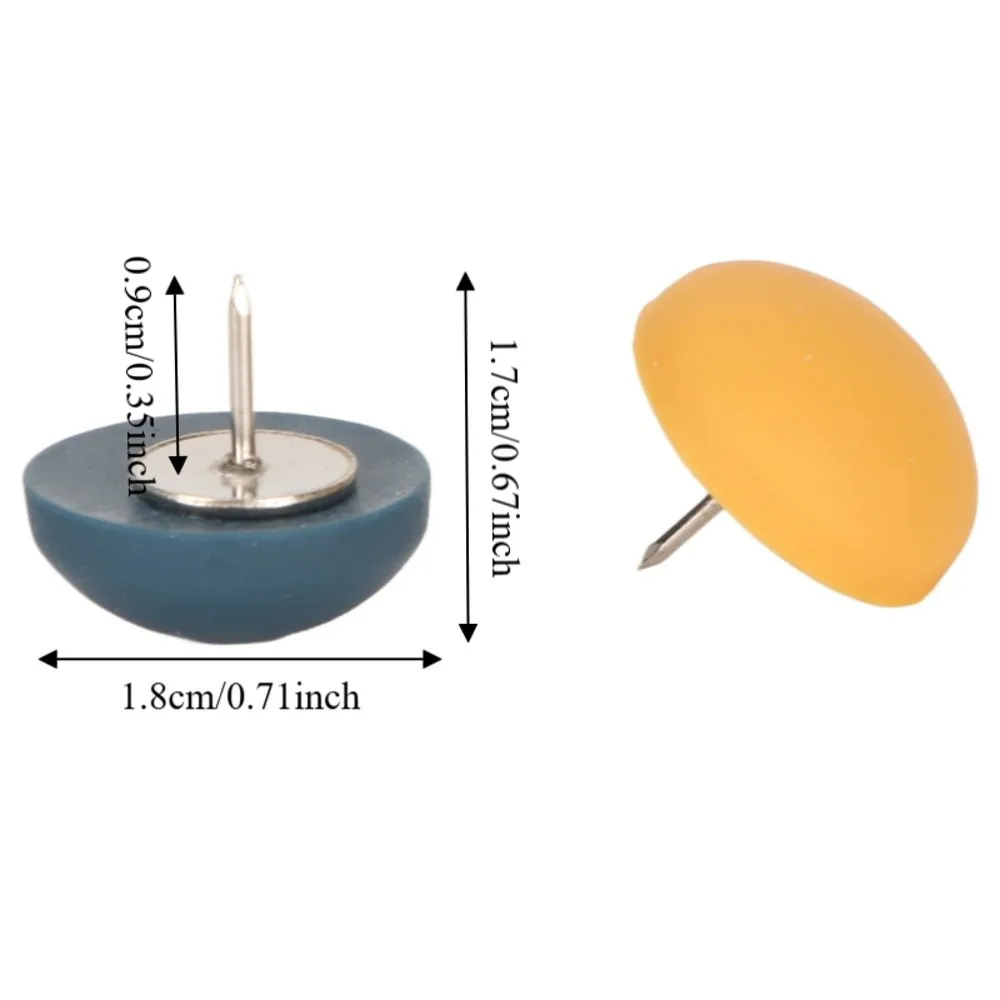 30Pcs 모란디 컬러 라운드 헤드 푸시 핀 반원형 헤드 매트 라운드 헤드 맵 핀 내구성 있는 장 라운드 헤드 푸시핀
