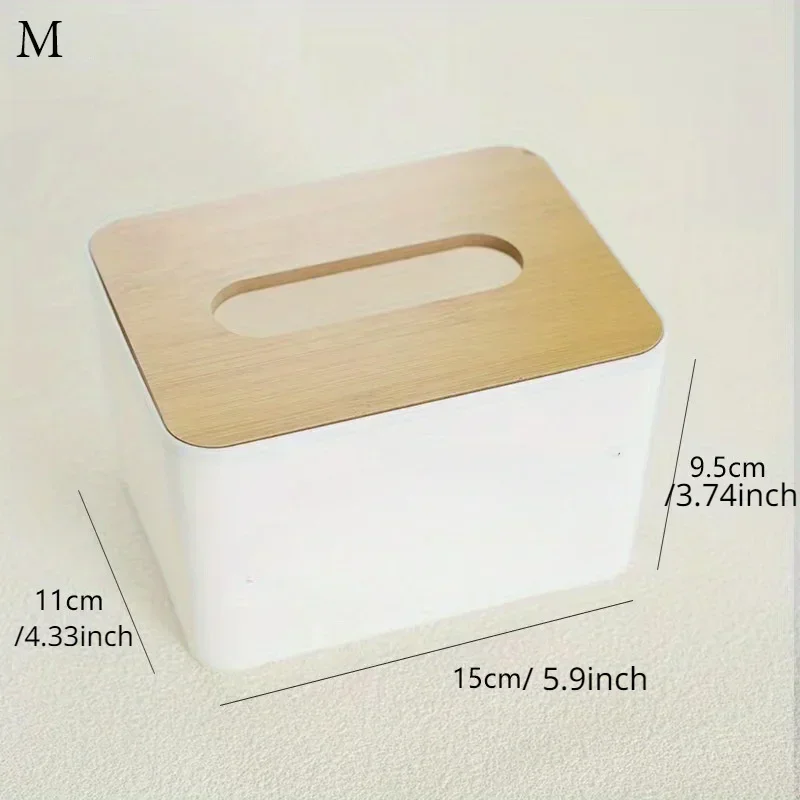 1PC Japanese Simple Wooden Plastic Home Tissue Box Car Drawer Tissue Box Removable Desktop Interior Tissue Organiser 2