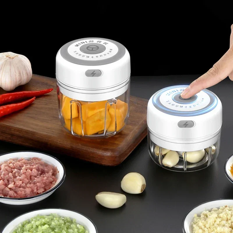 Electric Mini Garlic Masher Blender USB Food Vegetable Processor Chili Chopper Masher Machine Meat Masher Garlic Mixer Foy Home 2