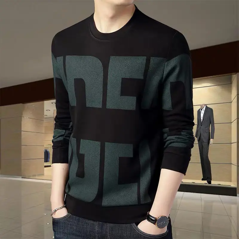 Herren Langarm Rundhals Wollpullover Für Frühling Und Herbst_voghion.com