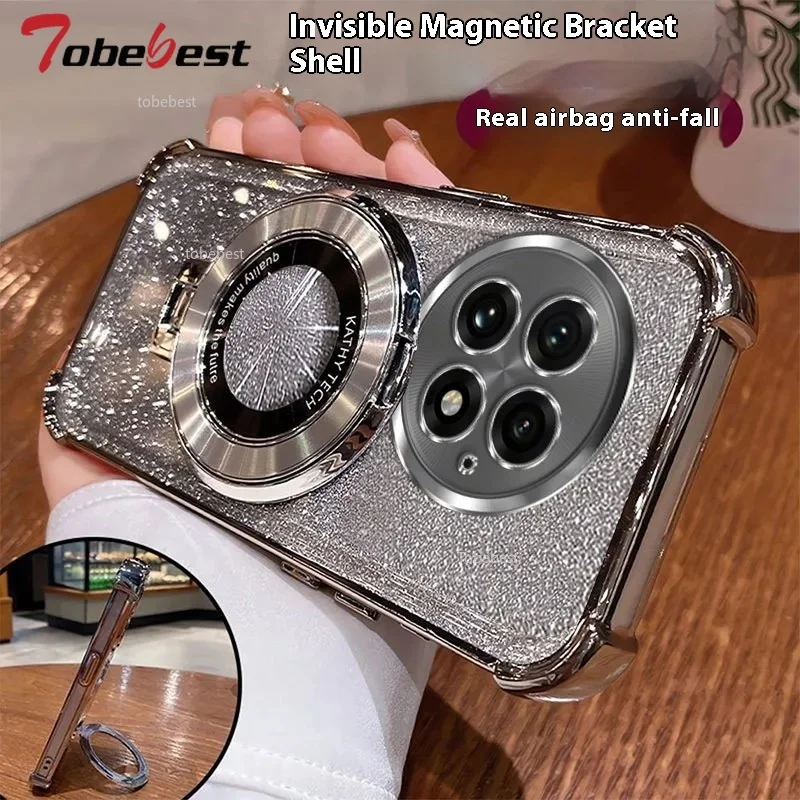 Shockproof Glitter Plating Magnetic Holder Silicone Case