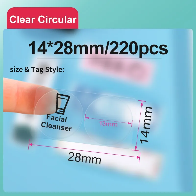 Niimbot D11 D110 D101 Офіційна прозора наклейка для етикеток Термопринтер для етикеток Рулон паперу Водонепроникний і маслостійкий самоклеючий