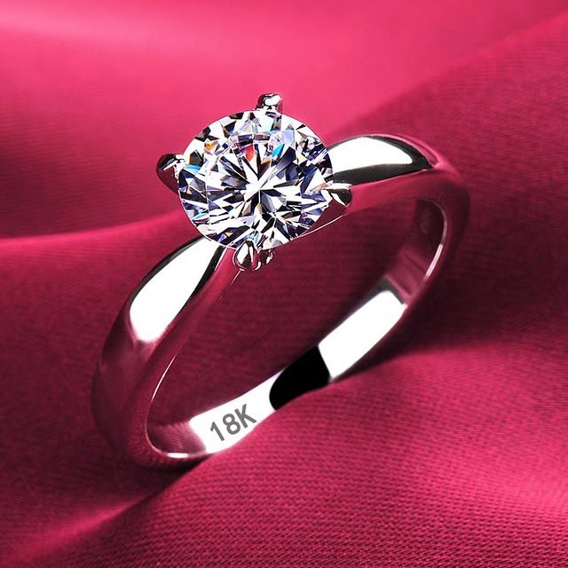 Fade 18K White Gold Rings Women High Quality Zirconia Diamond Original 925 Silver Rings Wedding Band Bridal Jewelry Gift