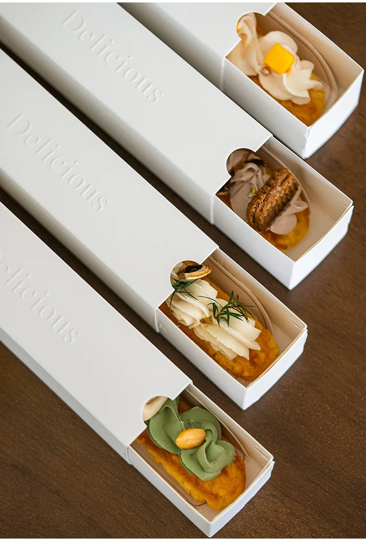 50PCS Rectangle French Napoleon Mousse Boxes, DIY Mini Cake Packaging, Waterproof and O... - SKU FNMB1115 - UGI Packaging