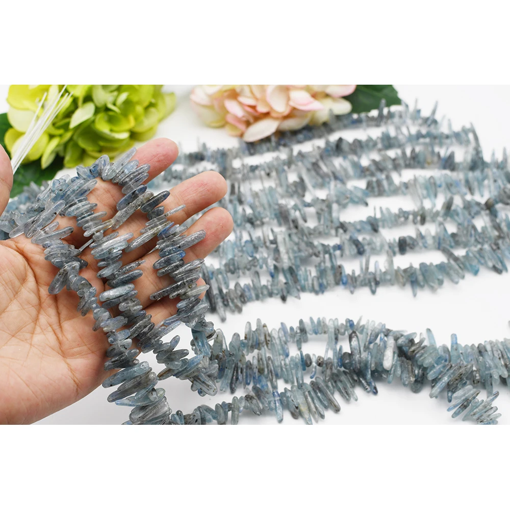 

3-5x10-20mm Natural Blue Crystals Natural Irregular Quartz Crystals Loose beads 15" Strand Jewelry Making DIY free delivery
