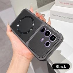 Luxury Leather Matte Magnetic Soft TPU Phone Case for Infinix Note 60 Ultra (Black)
