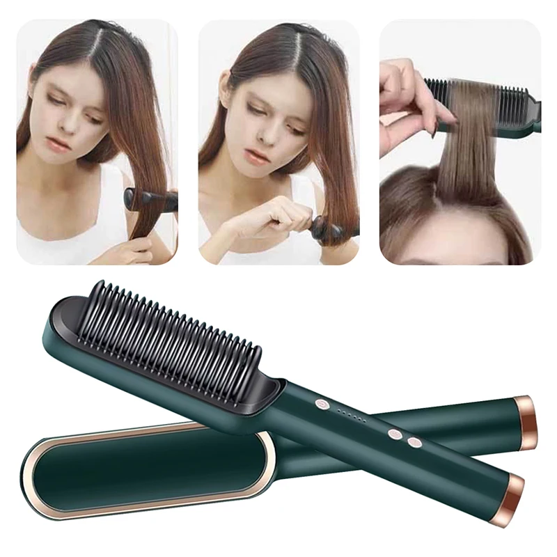 Salon Equipment Hair Straightening Comb Negative Ions Fluffy Hair Electric Hot Comb Curl Straight Straightening Hair Brush 4