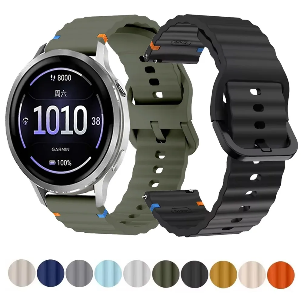 Wave Soft Silicone Sports Comfortable Strap, 18/20/22mm